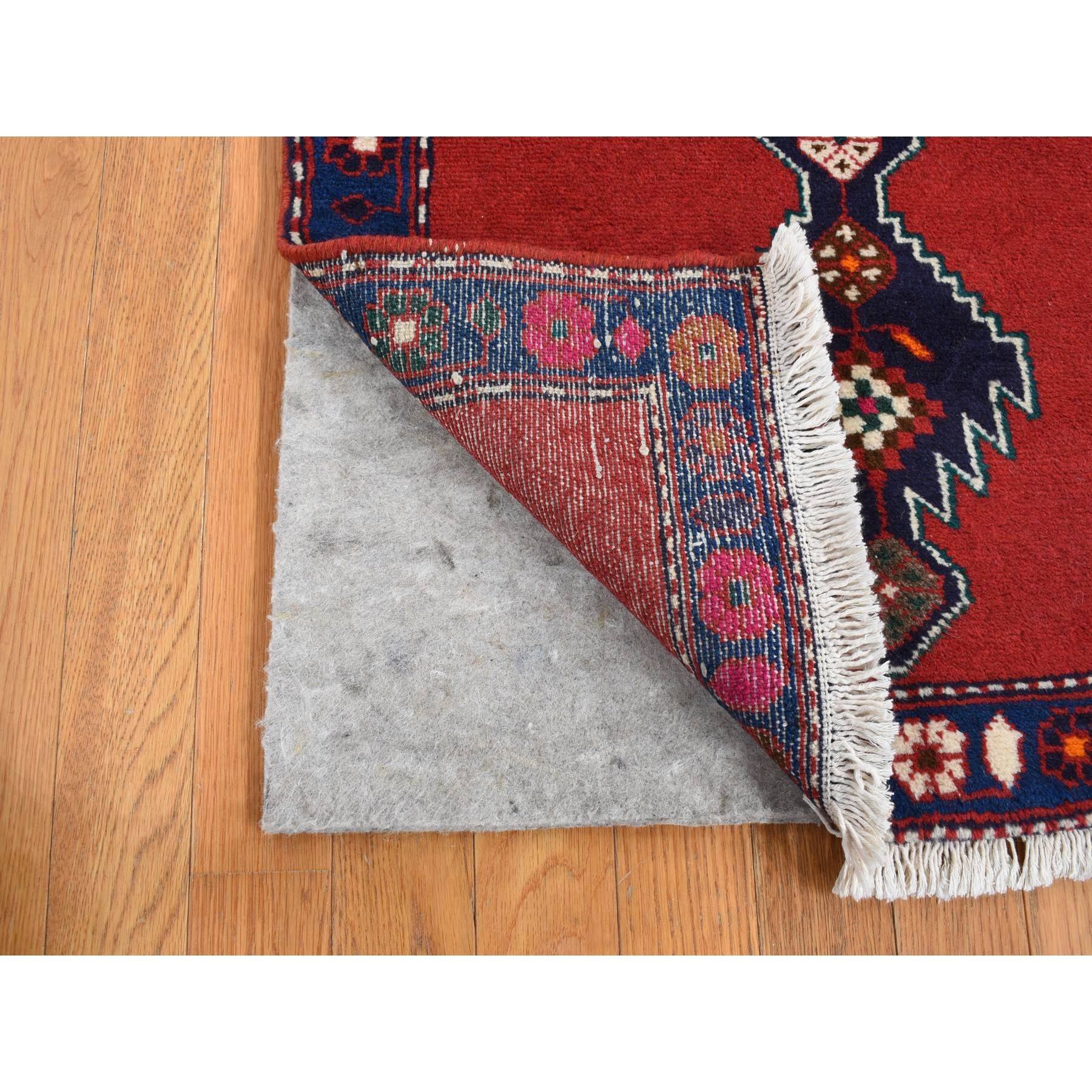 Shahbanu Rugs Alabama Crimson Red New Persian Hamadan Pure Wool Open